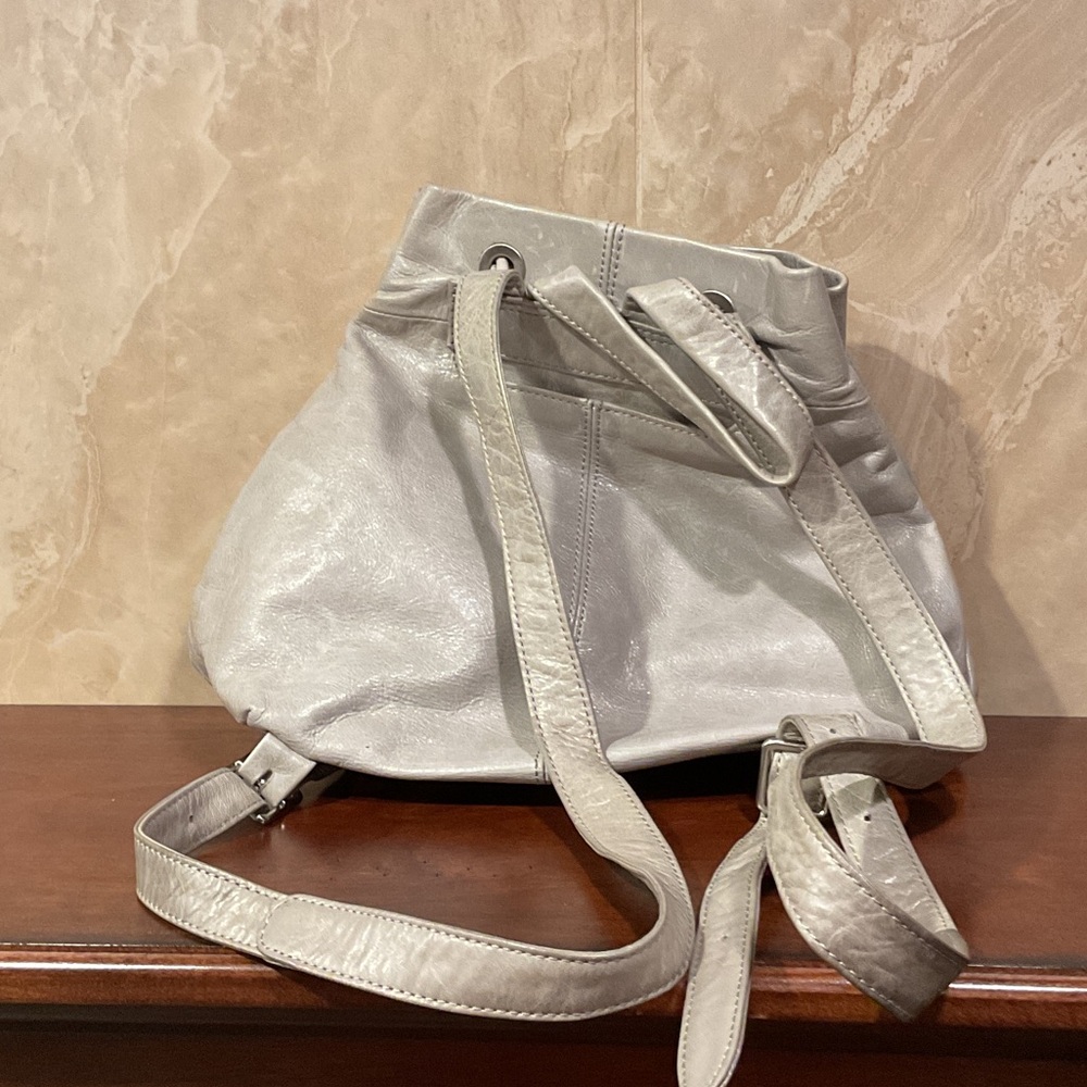 Hobo Silver Light Gray Drawstring Backpack - image 4